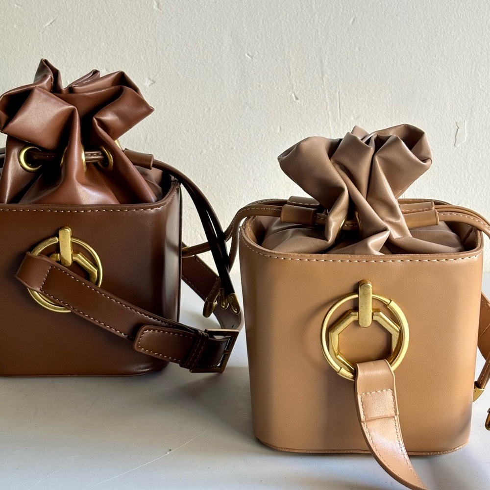 Elegant Brown and Tan Bucket Bags